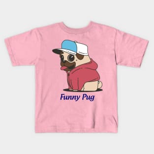 funny pug lover Kids T-Shirt